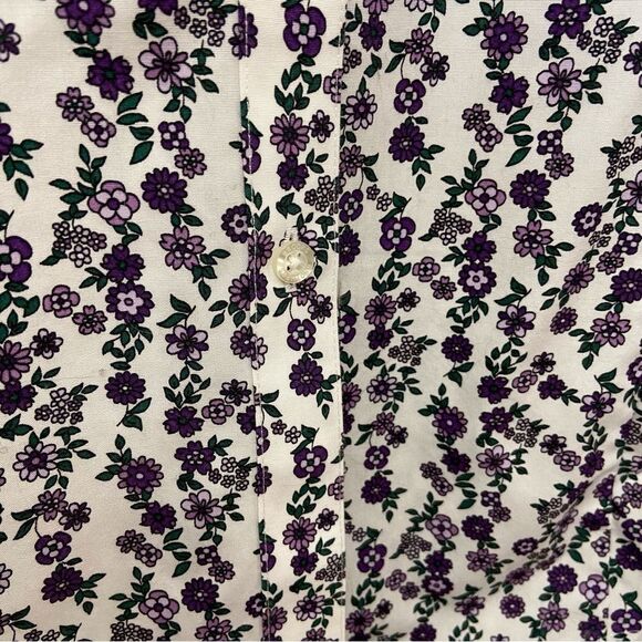 BROOKS brothers 1818 floral button down shirt size 6 white pink purple non iron - Picture 5 of 14